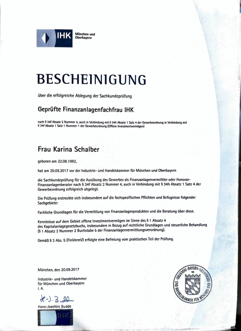 Bescheinigung §34f Abs 1,2,3-1