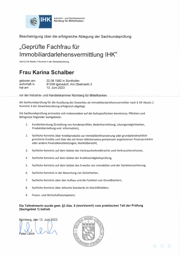 Bescheinigung §34i-1